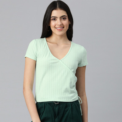 London Rag Casual Striped Women Green Top