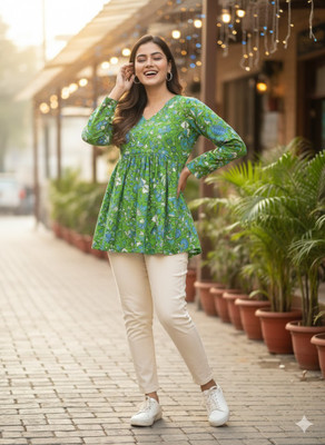 DESIVEER Casual Floral Print, Printed Women Multicolor Top