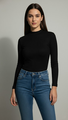 TAYARA Casual Striped Women Black Top