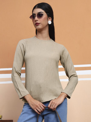 fithub Casual Solid Women White Top