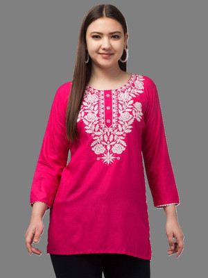 Aura Glam Casual Embroidered Women Multicolor Top