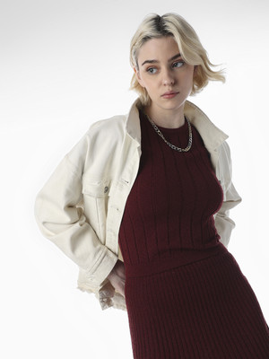 ONLY Casual Solid Women Maroon Top