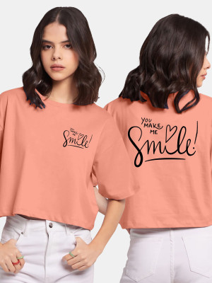 hkCreation Casual Printed Women Orange Top
