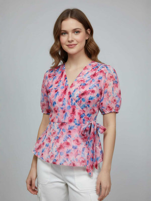 ANVI Be Yourself Casual Floral Print Women Multicolor Top