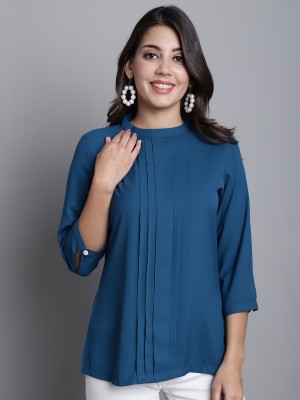 CANTABIL Casual Solid Women Blue Top