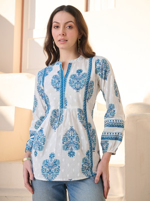 Stylum Casual Printed Women Blue Top