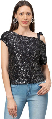 Globus Party Embellished Women Black Top