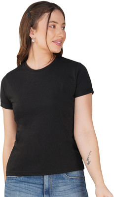 clovercrafty Casual Solid Women Black Top