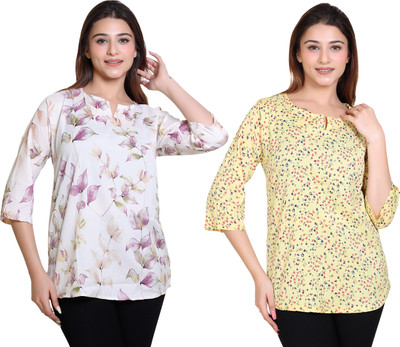 Ogarti Casual Printed Women Yellow Top
