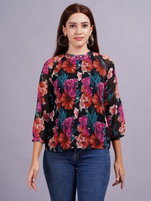 Highlight fashion export Casual Floral Print Women Multicolor Top