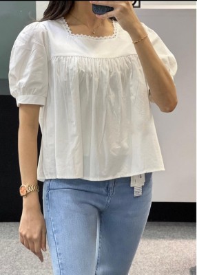 LADAKDI Casual Self Design Women White Top