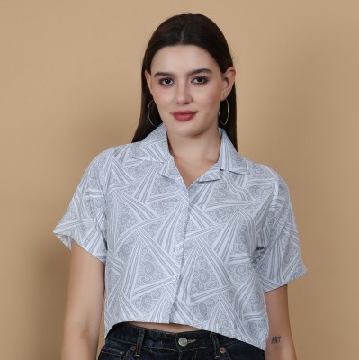 STOVESSY Women Printed Casual Grey Shirt