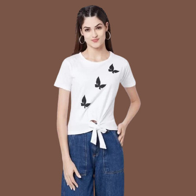 HouseOfCommon Formal Printed Women White Top