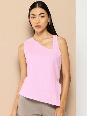 CHEMISTRY Casual Solid Women Pink Top