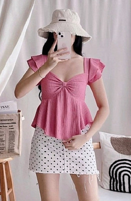 SONIC FASHION Casual Self Design Women Pink Top