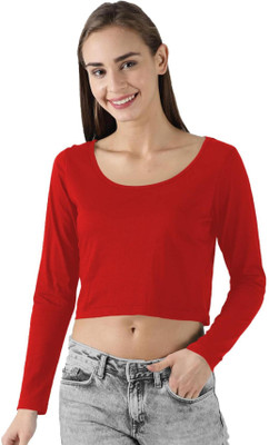 THE BLAZZE Casual Solid Women Maroon Top