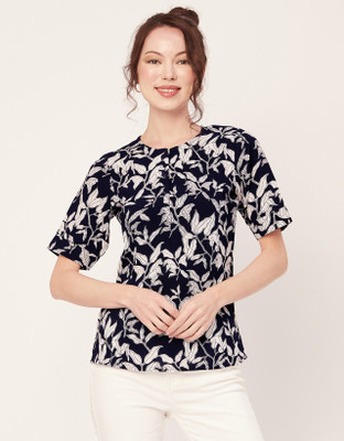 moomaya Casual Printed Women Black, White Top