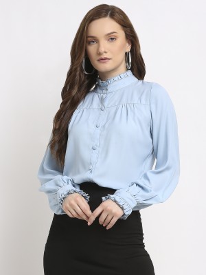 Zoie Casual Solid Women Blue Top