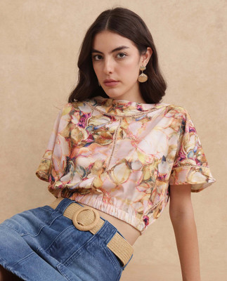 RAREISM Party Floral Print Women Multicolor Top