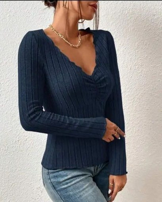 Sovi fashion Casual Striped Women Dark Blue Top
