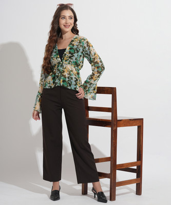 FashFun Casual 3/4 Sleeve Printed Women Multicolor Top