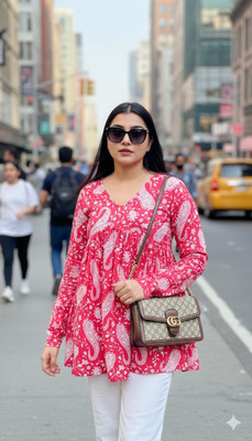 CLANGER Casual Printed Women Pink Top