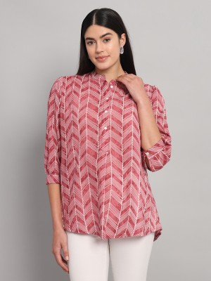 Ravaiyaa - Attitude Is Everything Casual Printed Women Pink, White Top