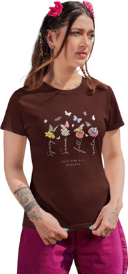 ElegantCrafts Casual Graphic Print Women Maroon Top