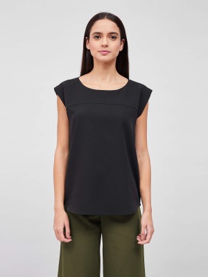 SALT ATTIRE Casual Solid Women Black Top