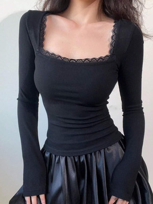 Istyle Can Casual Solid Women Black Top
