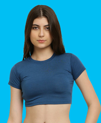 The Unicharm Casual Solid Women Dark Blue Top