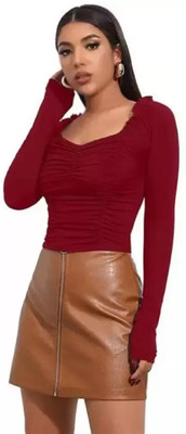 kishu fashion Casual Solid Women Maroon Top