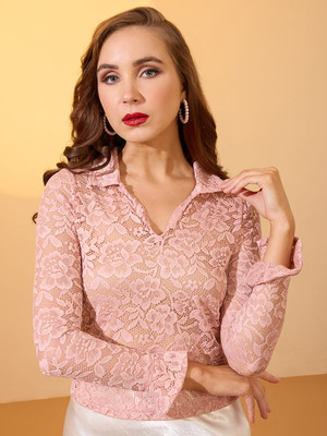 Globus Party Self Design Women Pink Top