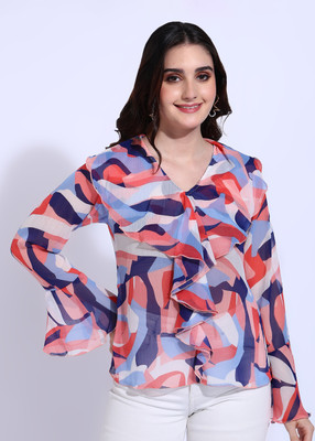 FashFun Casual Printed Women Multicolor Top