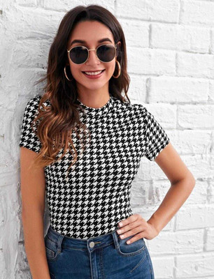Dream Beauty Fashion Casual Printed Women Black Top