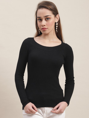 MansiCollections Casual Solid Women Black Top