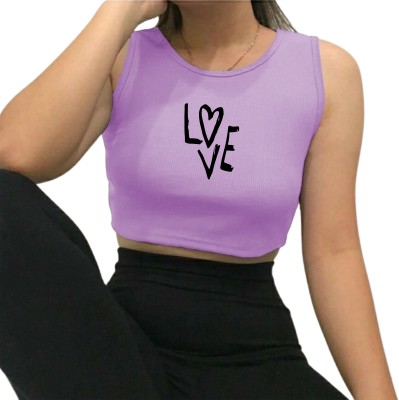 Fashion And Youth Casual Printed Women Purple Top