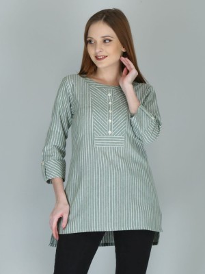 SVARCHI Casual Striped Women Green Top