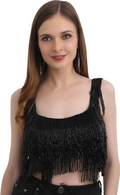 Chand Party Embroidered Women Black Top