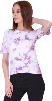 Styvibe Casual Tie & Dye Women White Top