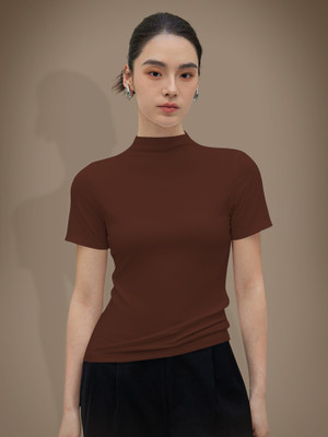 Maheshvi Casual Solid Women Brown Top
