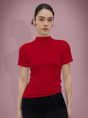 Dream Beauty Fashion Casual Solid Women Red Top