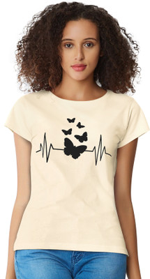 Shoponbit Casual Printed Women Beige Top