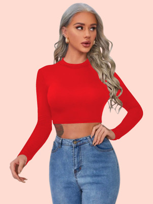 Dream Beauty Fashion Casual Solid Women Red Top