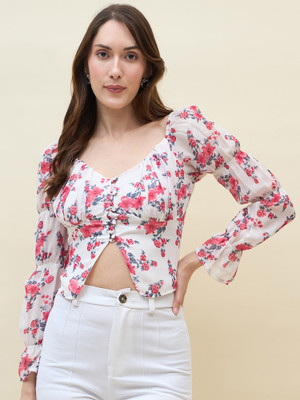 AAYU Casual Printed Women Pink Top