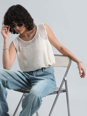 SHOWOFFFF Casual Printed Women White Top