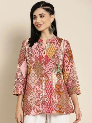 BrownEra Party Printed Women Multicolor Top