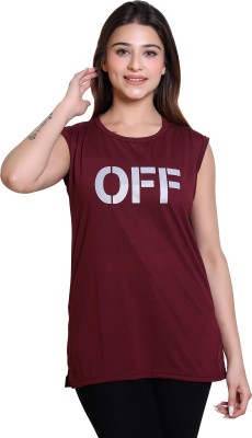 cottonknit Casual Printed Women Maroon Top