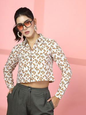 BELLAORA Casual Floral Print Women Multicolor Top