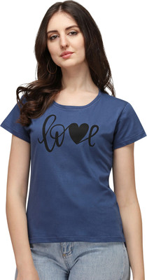 Leriya Fashion Casual Self Design Women Blue Top